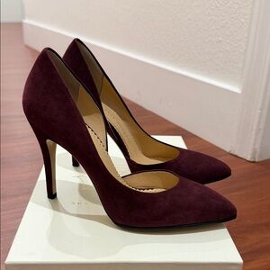 Charlotte Olympia Thr Lady is a Vamp Elegant Burgundy Stiletto Heels
